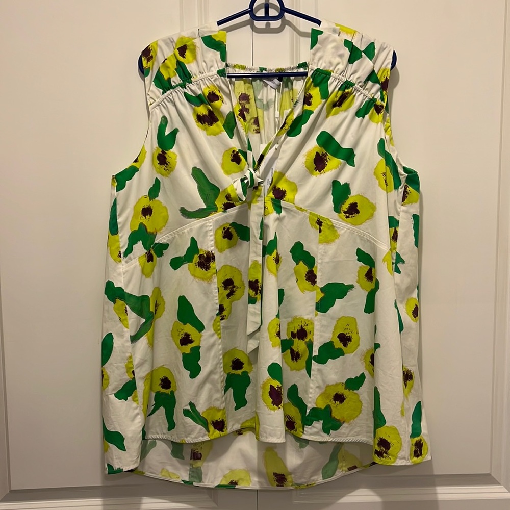Christian Wijnants Yellow & Green Floral Print Top from Resort 2020 Collection